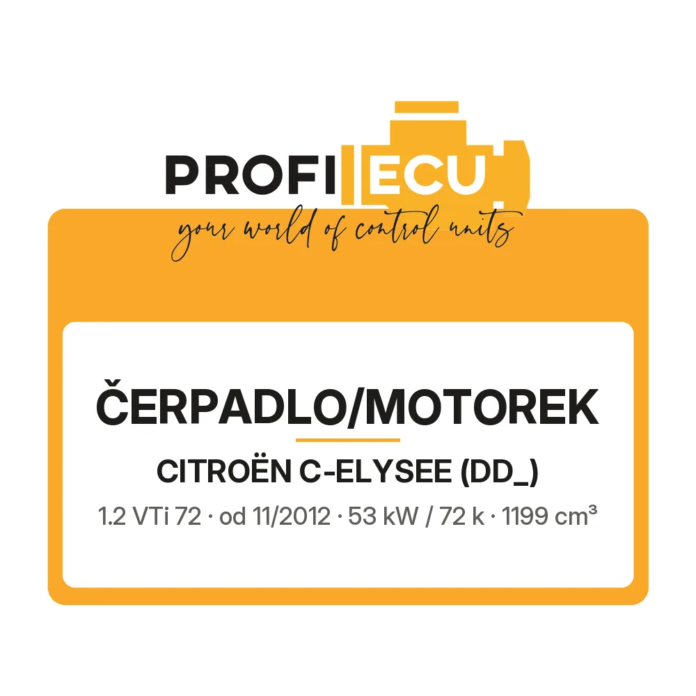 Etiketa ProfiECU: Čerpadlo/Motorek pro Citroën C-ELYSEE 1.2 VTi 72 53 kW