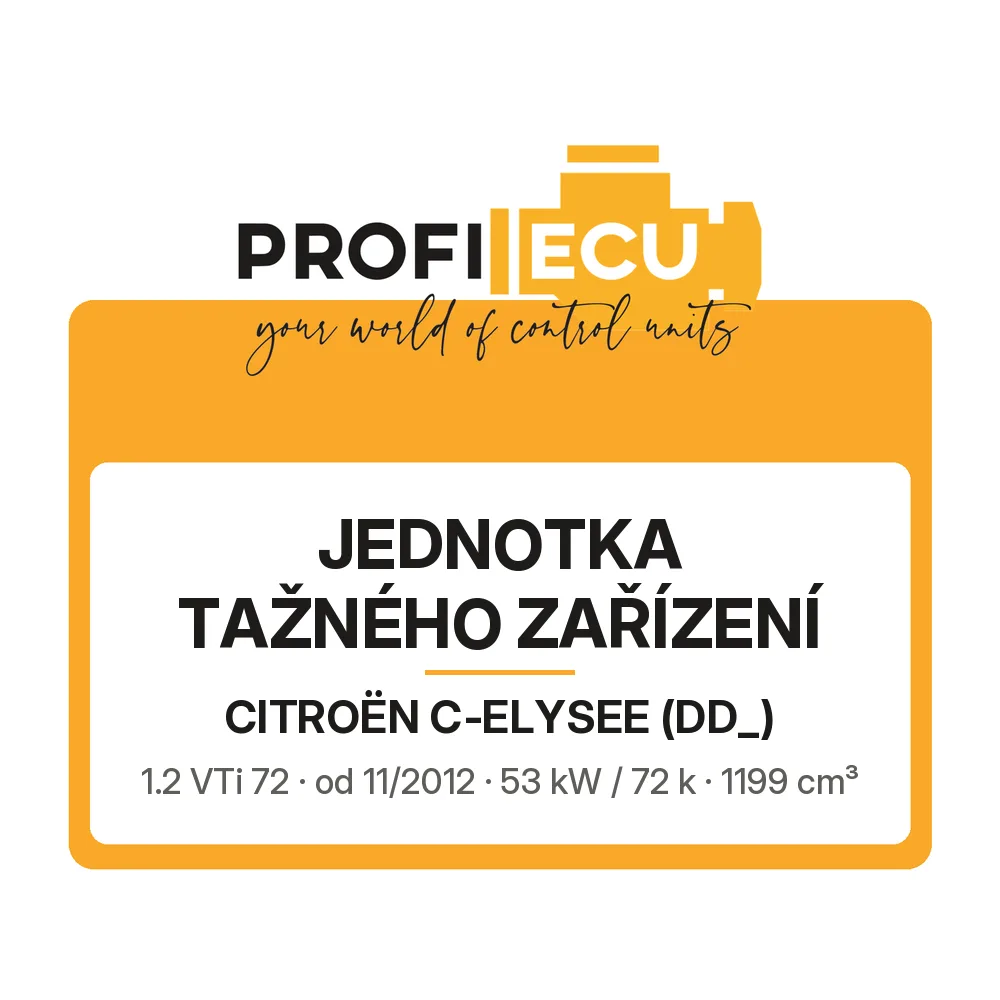 Etiketa ProfiECU: jednotka tažného zařízení pro Citroën C-ELYSEE 1.2 VTi 72 53 kW