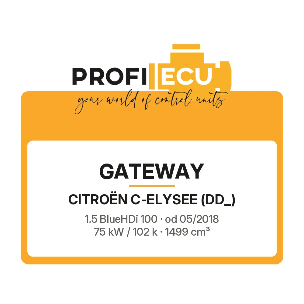 Etiketa ProfiECU: GATEWAY pro Citroën C-ELYSEE 1.5 BlueHDi 100 75 kW