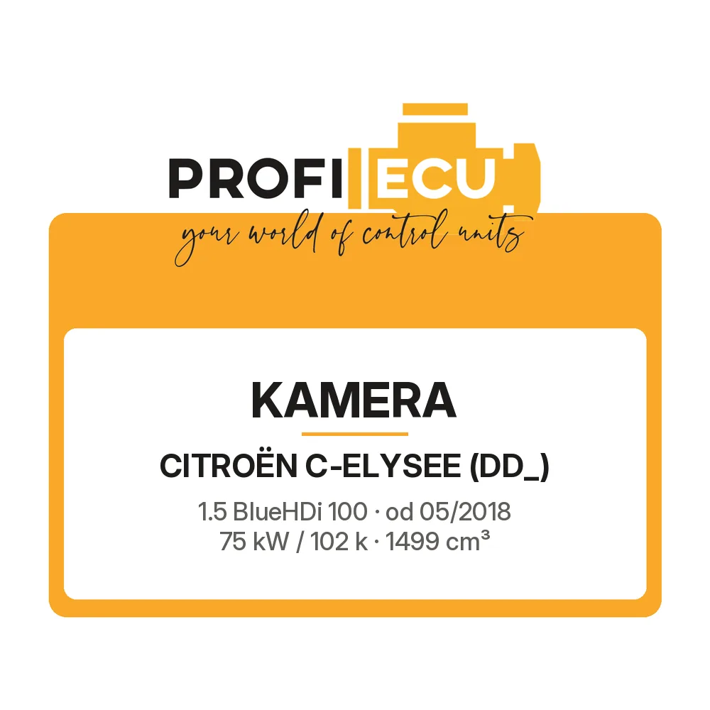 Etiketa ProfiECU: Kamera pro Citroën C-ELYSEE 1.5 BlueHDi 100 75 kW