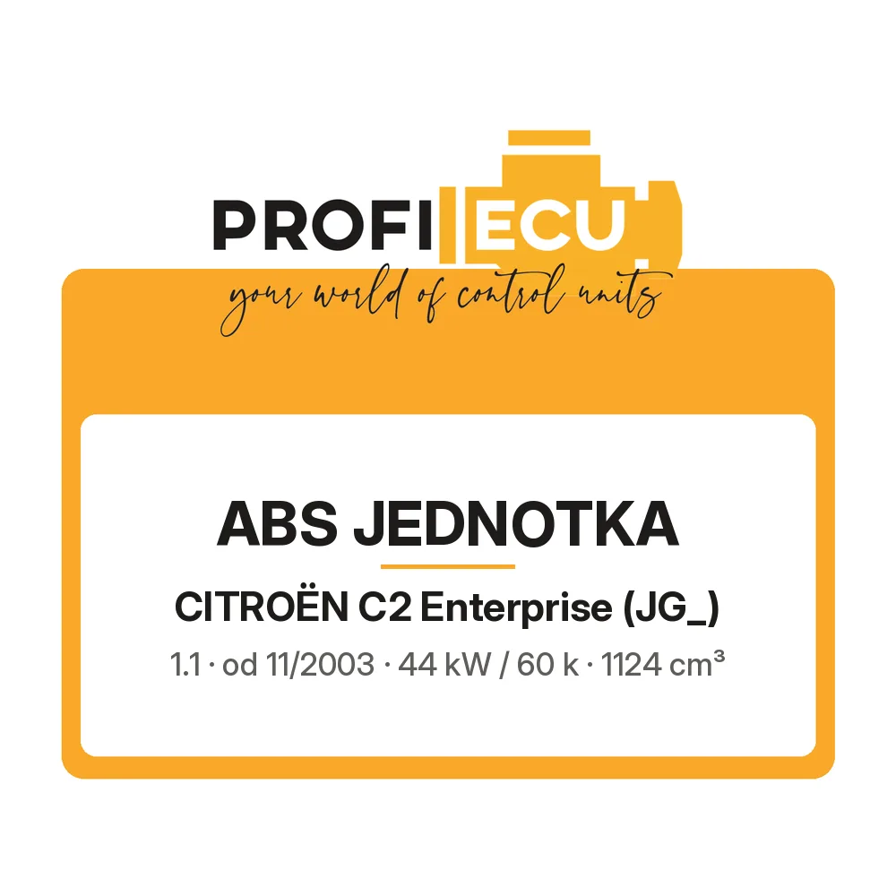 Etiketa ProfiECU: ABS jednotka pro Citroën C2 Enterprise 1.1 44 kW