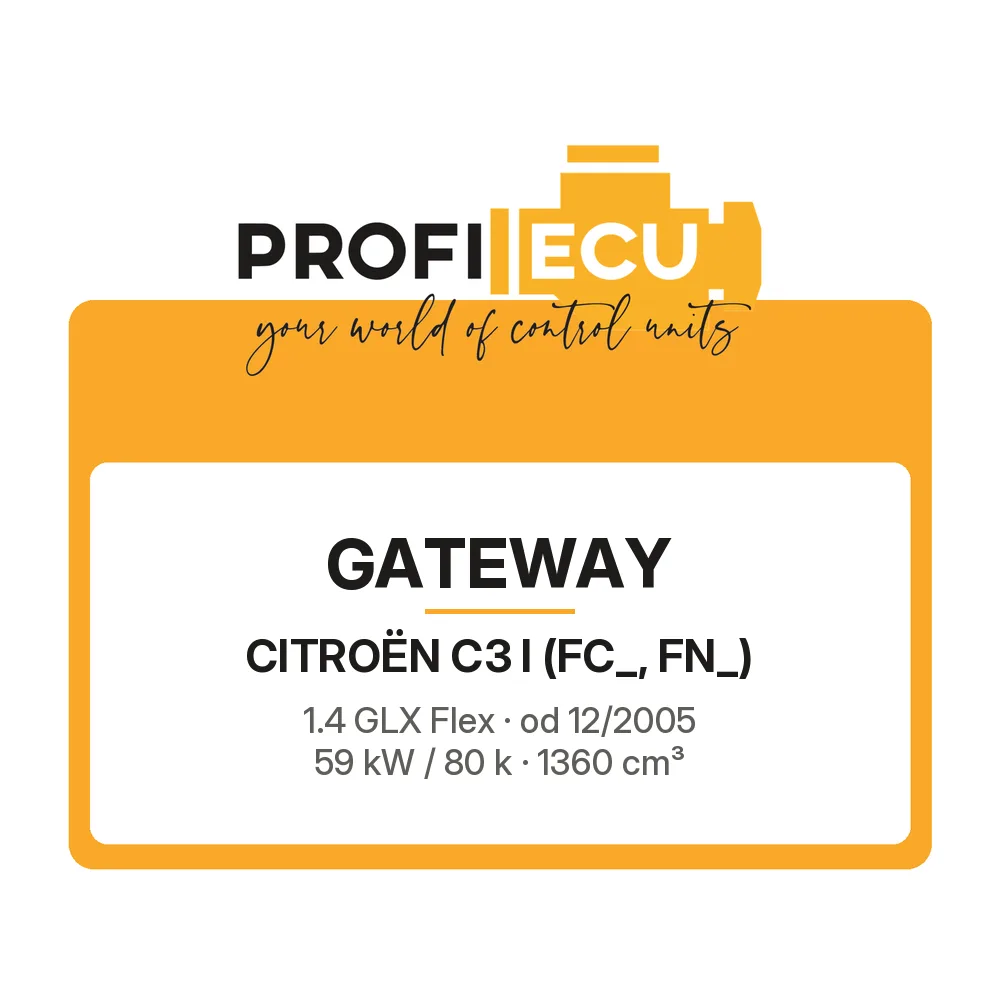 Etiketa ProfiECU: GATEWAY pro Citroën C3 I 1.4 GLX Flex 59 kW