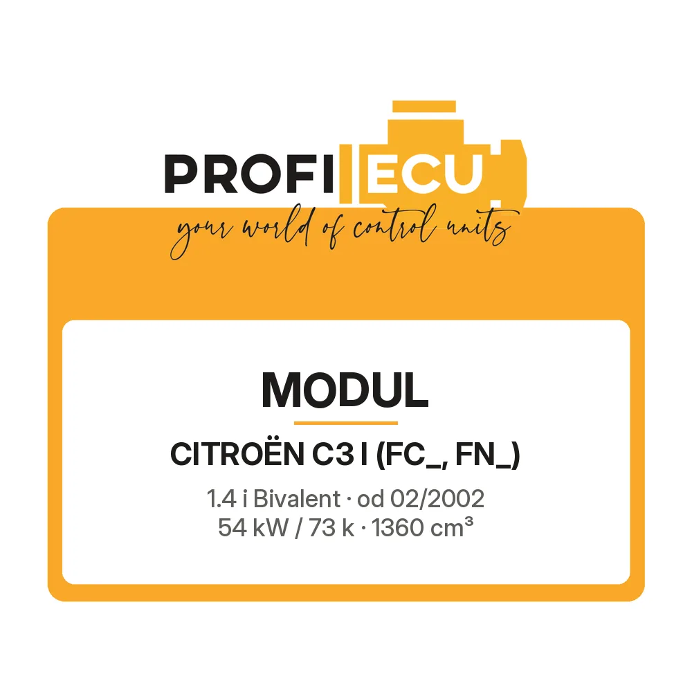 Etiketa ProfiECU: Modul pro Citroën C3 I 1.4 i Bivalent 54 kW