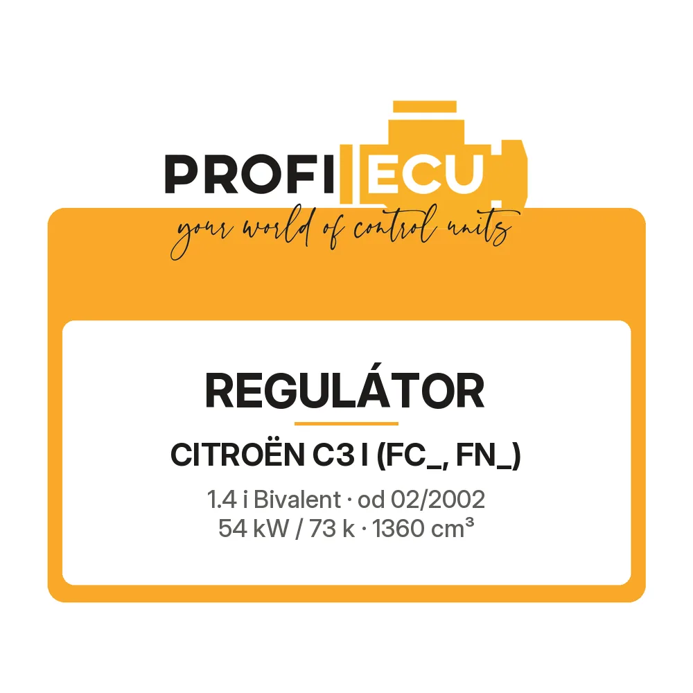 Etiketa ProfiECU: Regulátor pro Citroën C3 I 1.4 i Bivalent 54 kW