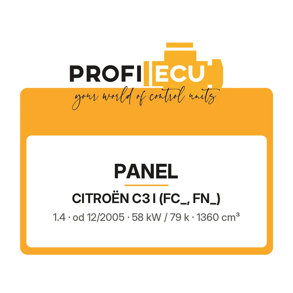 Etiketa ProfiECU: Panel pro Citroën C3 I 1.4 58 kW