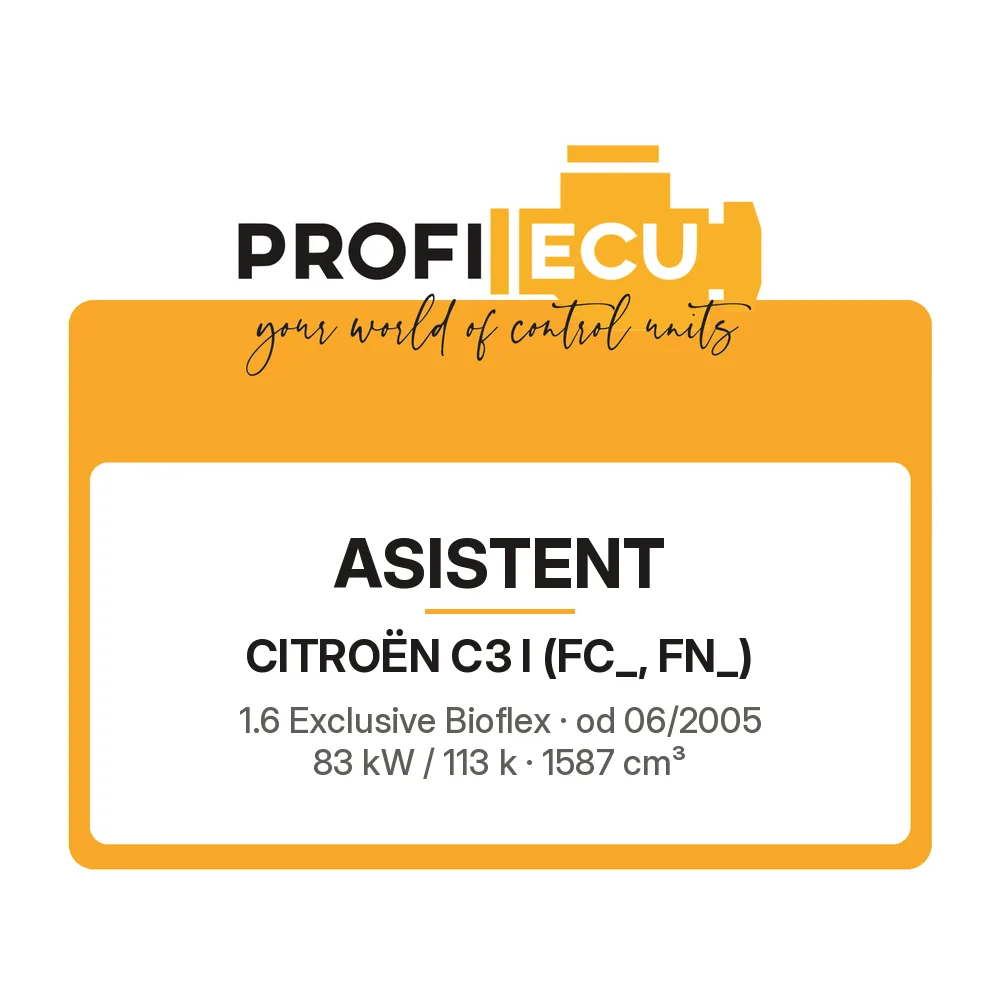 Etiketa ProfiECU: ASISTENT pro Citroën C3 I 1.6 Exclusive Bioflex 83 kW