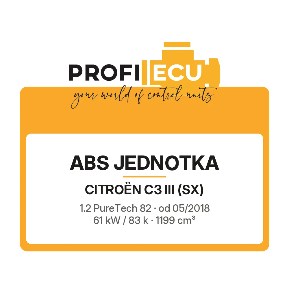 Etiketa ProfiECU: ABS jednotka pro Citroën C3 III 1.2 PureTech 82 61 kW