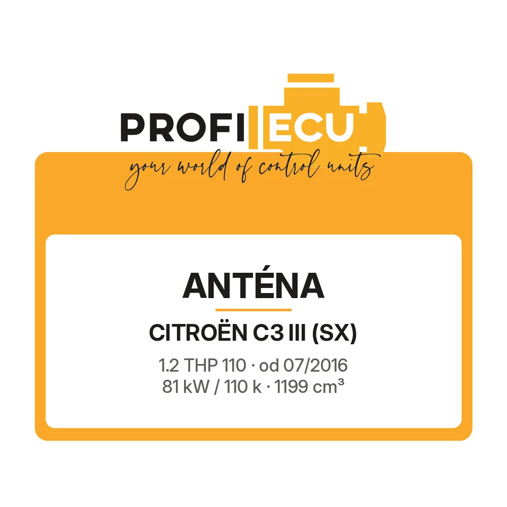 Etiketa ProfiECU: Anténa pro Citroën C3 III 1.2 THP 110 81 kW