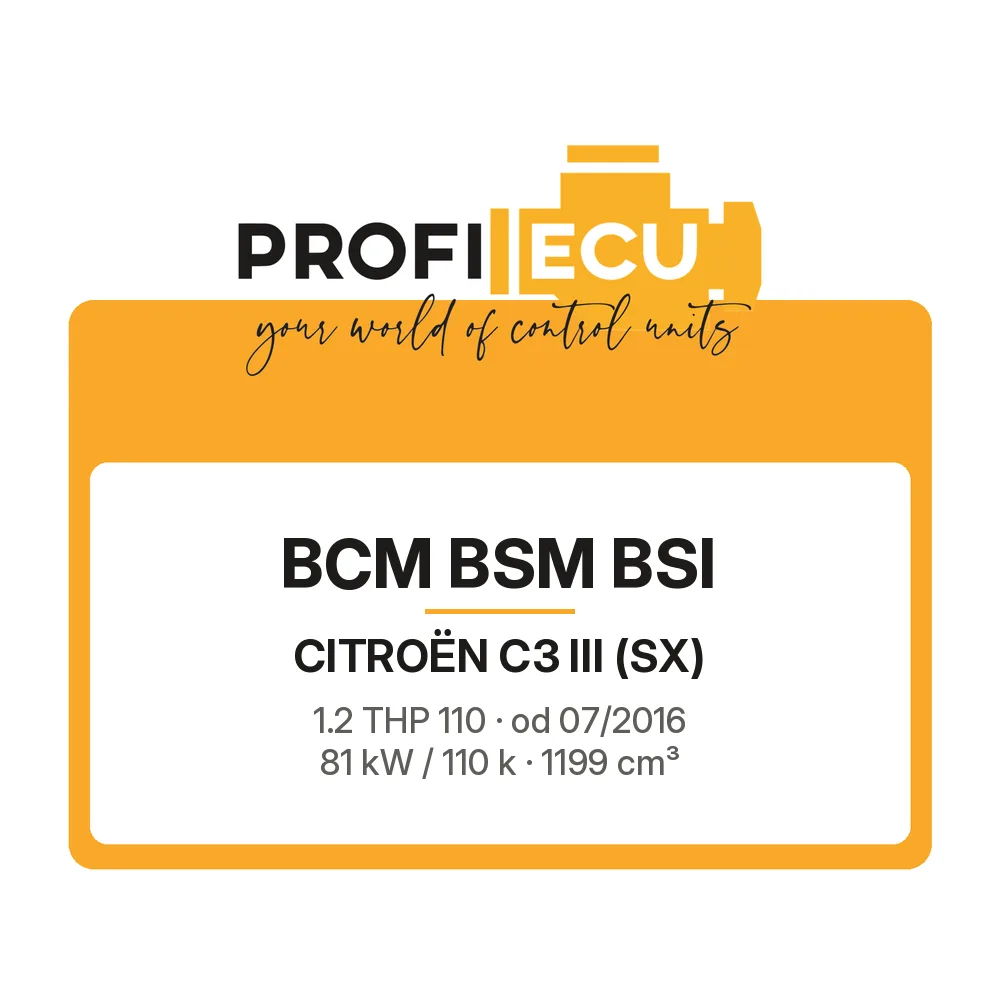 Etiketa ProfiECU: BCM BSM BSI pro Citroën C3 III 1.2 THP 110 81 kW