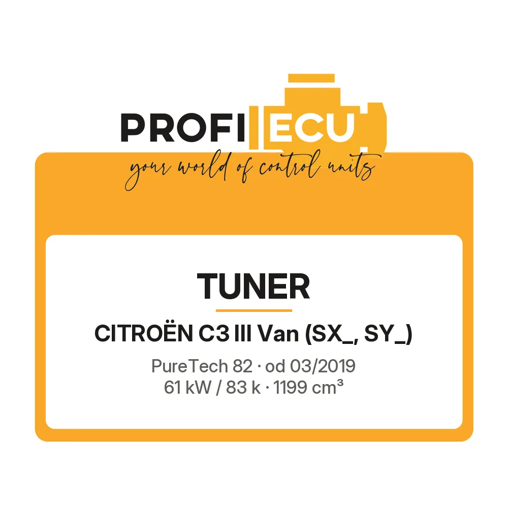 Etiketa ProfiECU: Tuner pro Citroën C3 III Van PureTech 82 61 kW