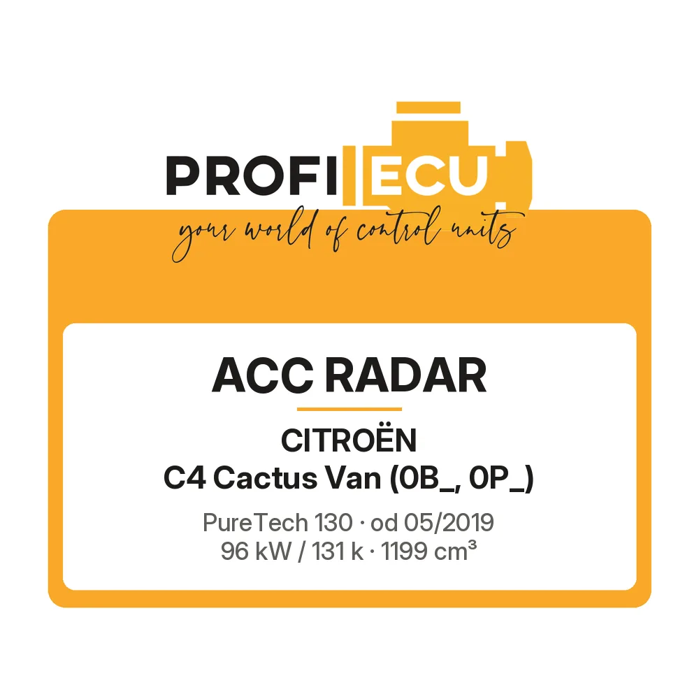 Etiketa ProfiECU: ACC Radar pro Citroën C4 Cactus Van PureTech 130 96 kW