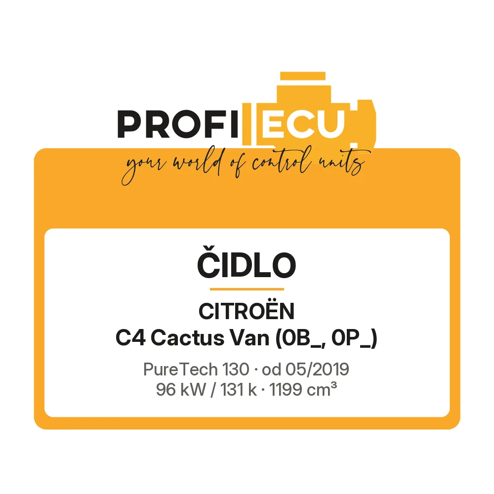 Etiketa ProfiECU: Čidlo pro Citroën C4 Cactus Van PureTech 130 96 kW