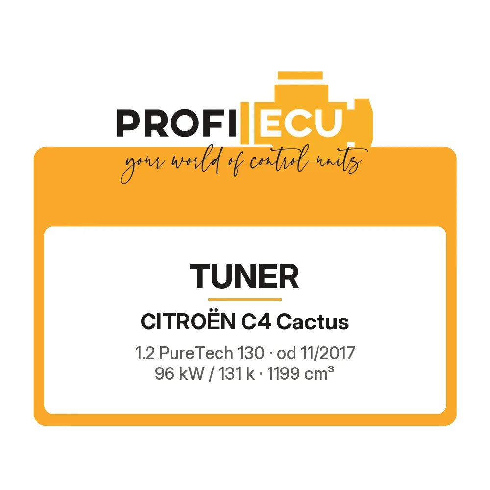 Etiketa ProfiECU: Tuner pro Citroën C4 Cactus 1.2 PureTech 130 96 kW