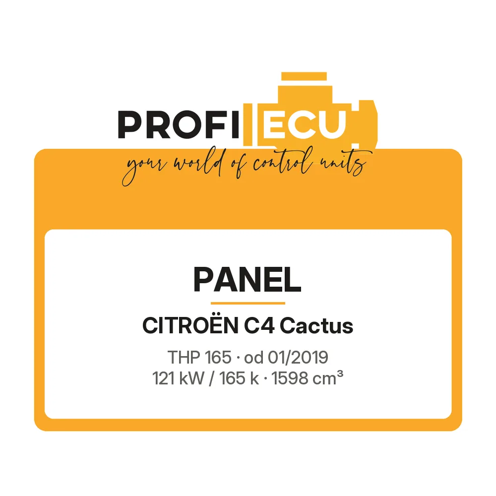 Etiketa ProfiECU: Panel pro Citroën C4 Cactus THP 165 121 kW
