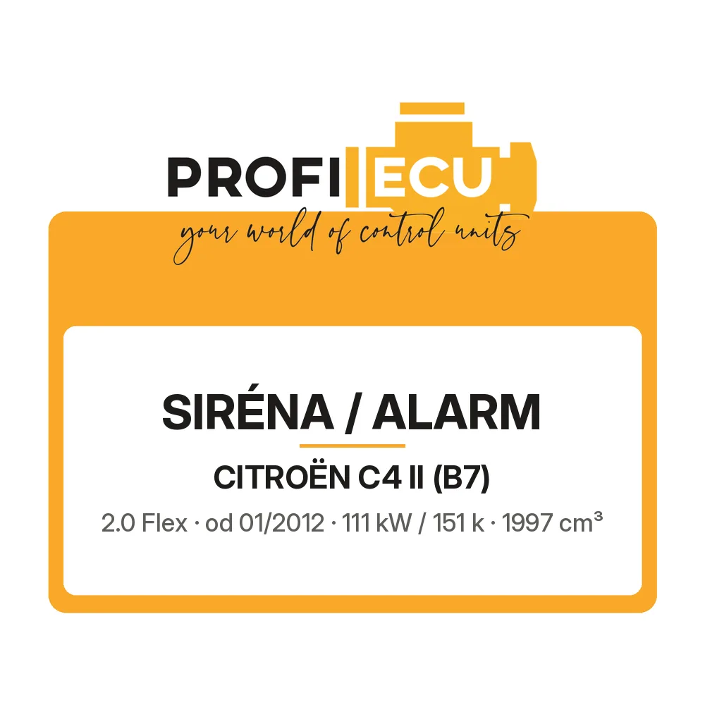 Etiketa ProfiECU: Siréna / Alarm pro Citroën C4 II 2.0 Flex 111 kW