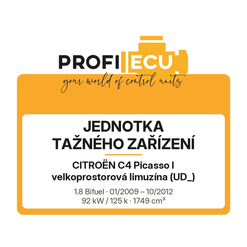 Etiketa ProfiECU: jednotka tažného zařízení pro Citroën C4 Picasso I velkoprostorová limuzína 1.8 Bifuel 92 kW