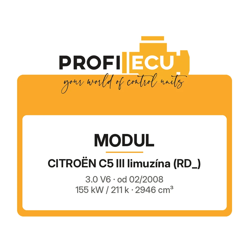 Etiketa ProfiECU: Modul pro Citroën C5 III limuzína 3.0 V6 155 kW