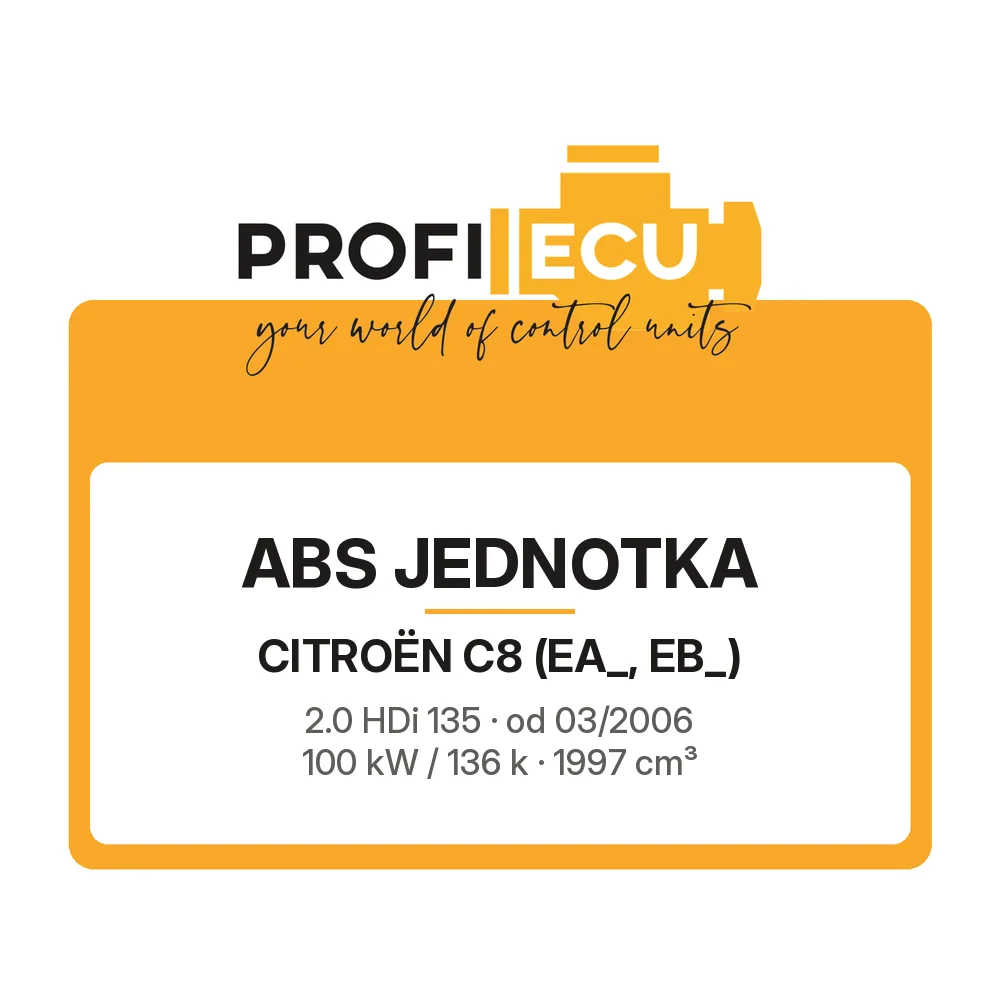 Etiketa ProfiECU: ABS jednotka pro Citroën C8 2.0 HDi 135 100 kW