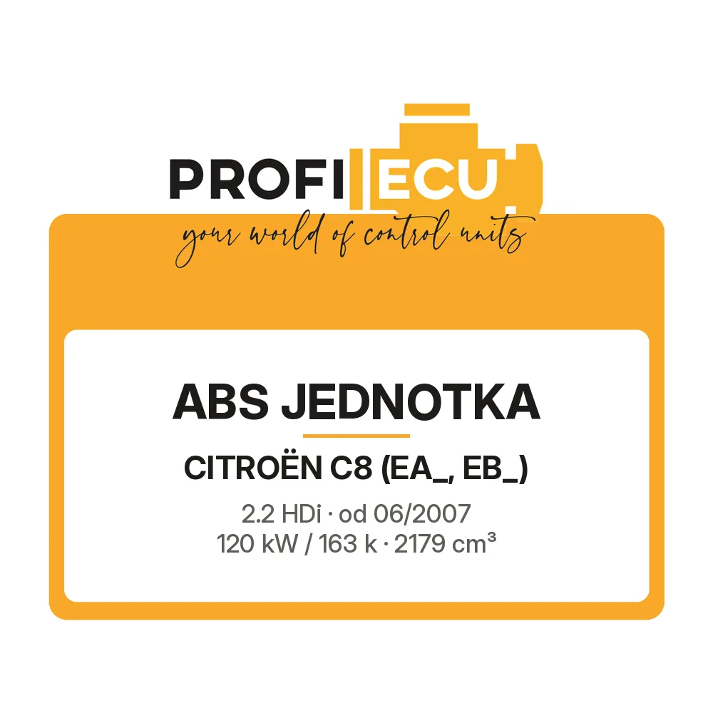 Etiketa ProfiECU: ABS jednotka pro Citroën C8 2.2 HDi 120 kW