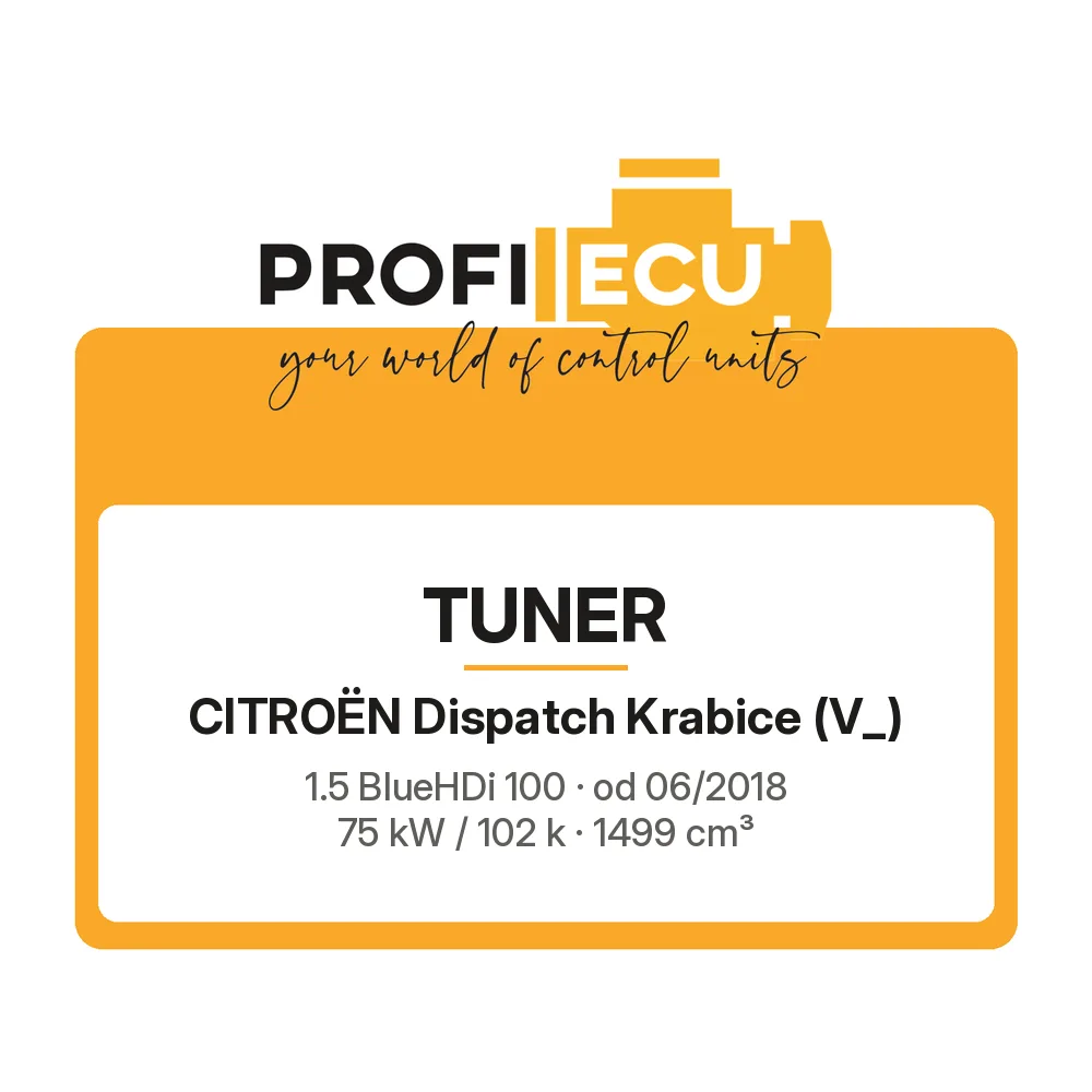 Etiketa ProfiECU: Tuner pro Citroën Dispatch Krabice 1.5 BlueHDi 100 75 kW