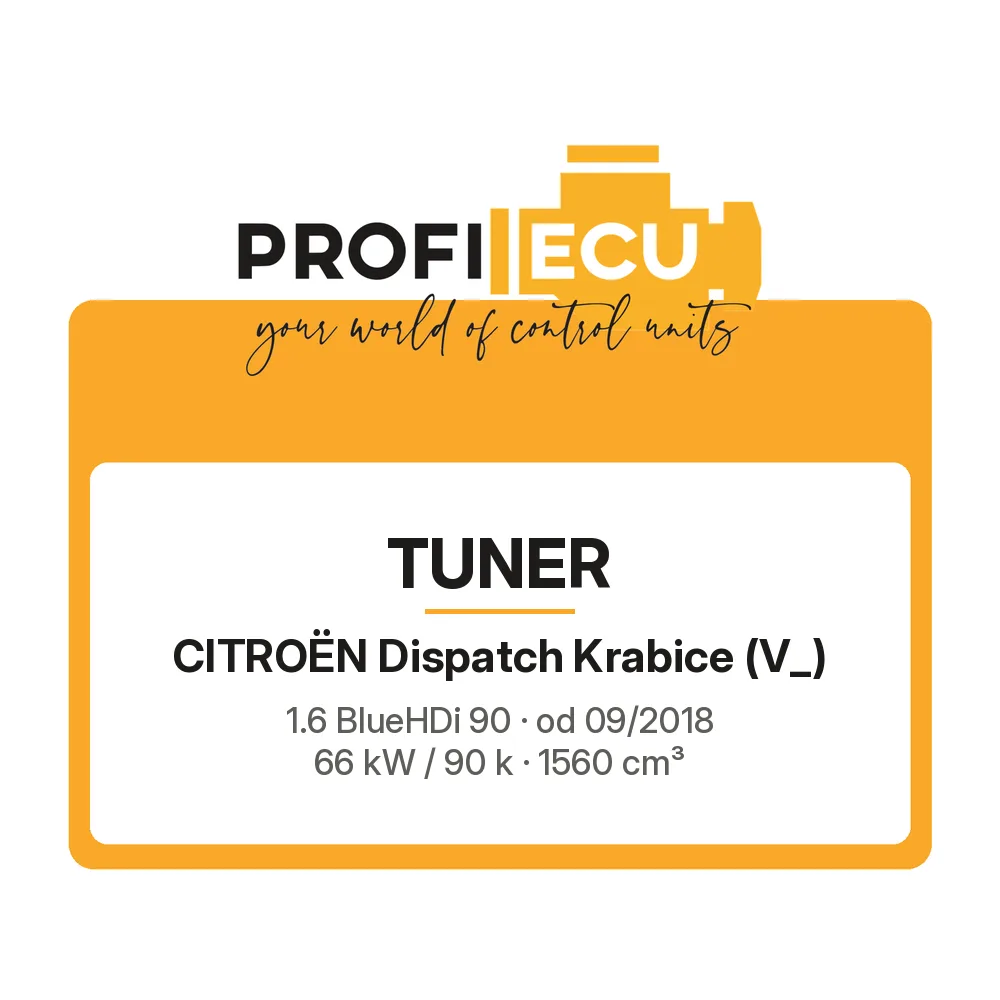 Etiketa ProfiECU: Tuner pro Citroën Dispatch Krabice 1.6 BlueHDi 90 66 kW