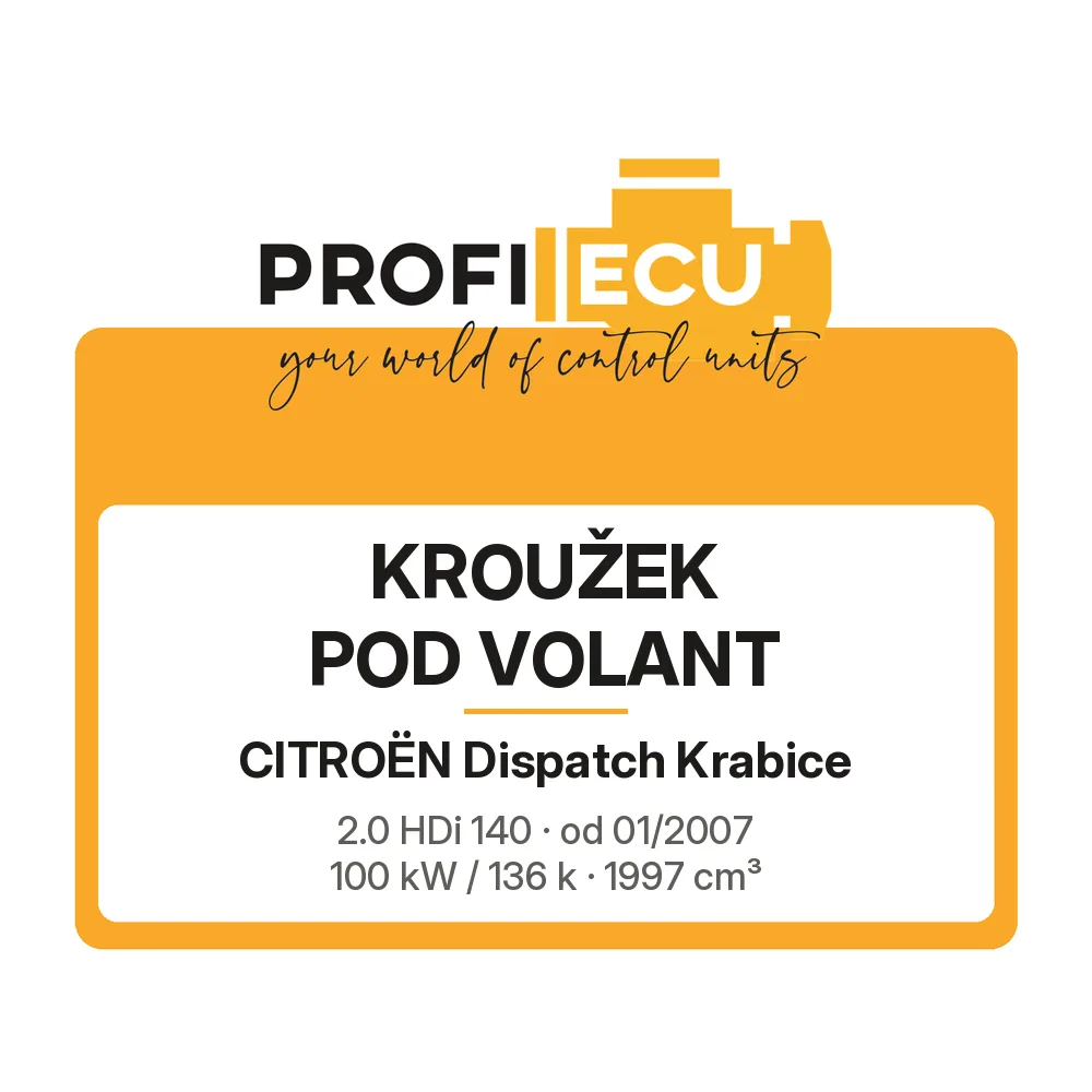 Etiketa ProfiECU: Kroužek pod volant pro Citroën Dispatch Krabice 2.0 HDi 140 100 kW