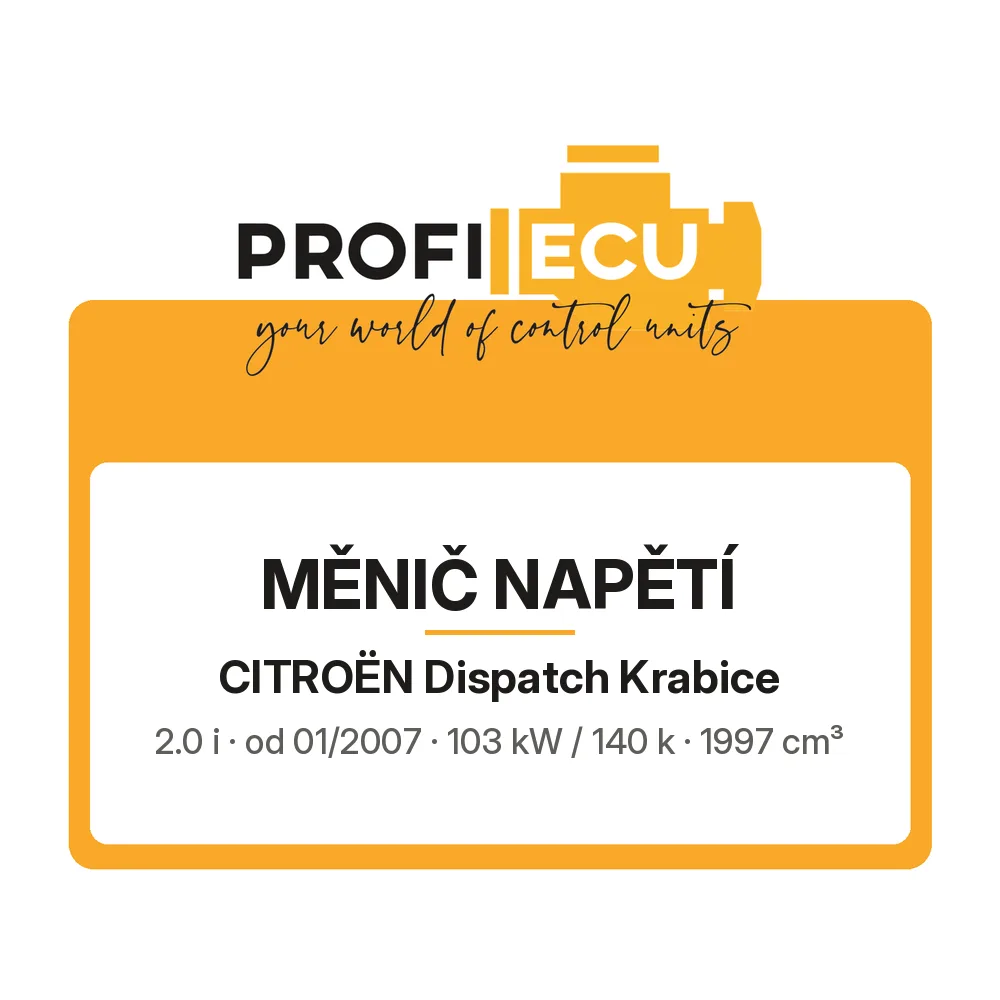 Etiketa ProfiECU: Měnič napětí pro Citroën Dispatch Krabice 2.0 i 103 kW