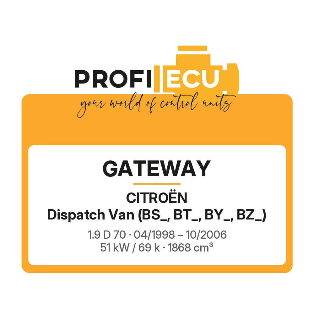 Etiketa ProfiECU: GATEWAY pro Citroën Dispatch Van 1.9 D 70 51 kW