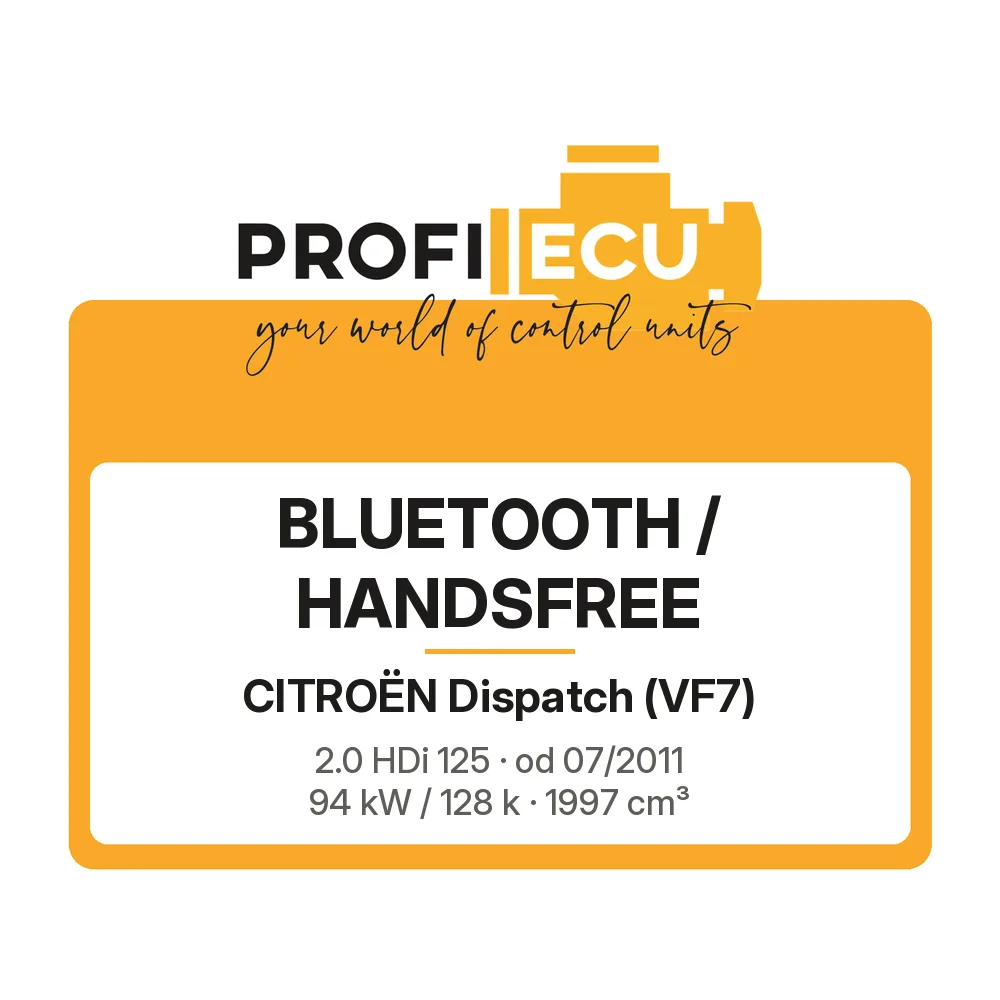 Etiketa ProfiECU: Bluetooth / Handsfree pro Citroën Dispatch 2.0 HDi 125 94 kW