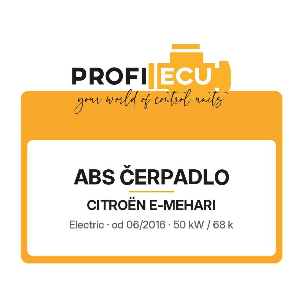 Etiketa ProfiECU: ABS čerpadlo pro Citroën E-MEHARI Electric