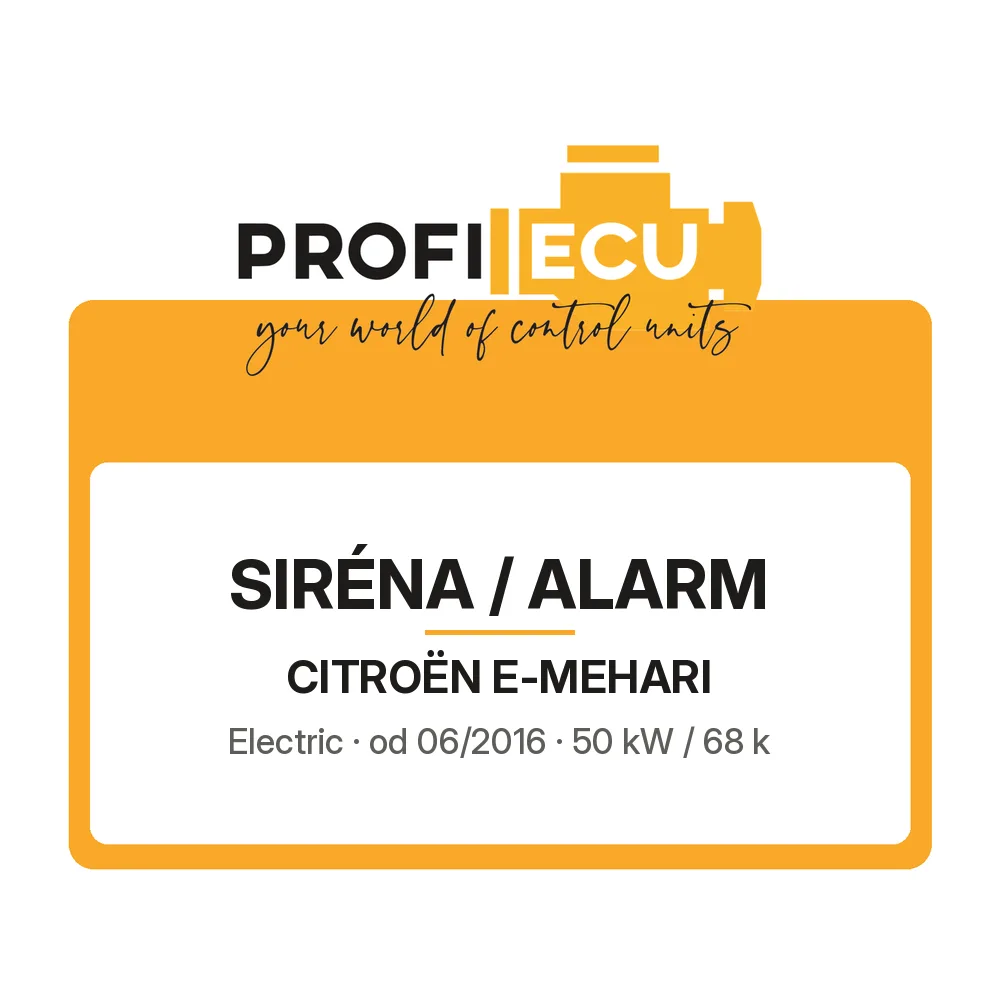 Etiketa ProfiECU: Siréna / Alarm pro Citroën E-MEHARI Electric
