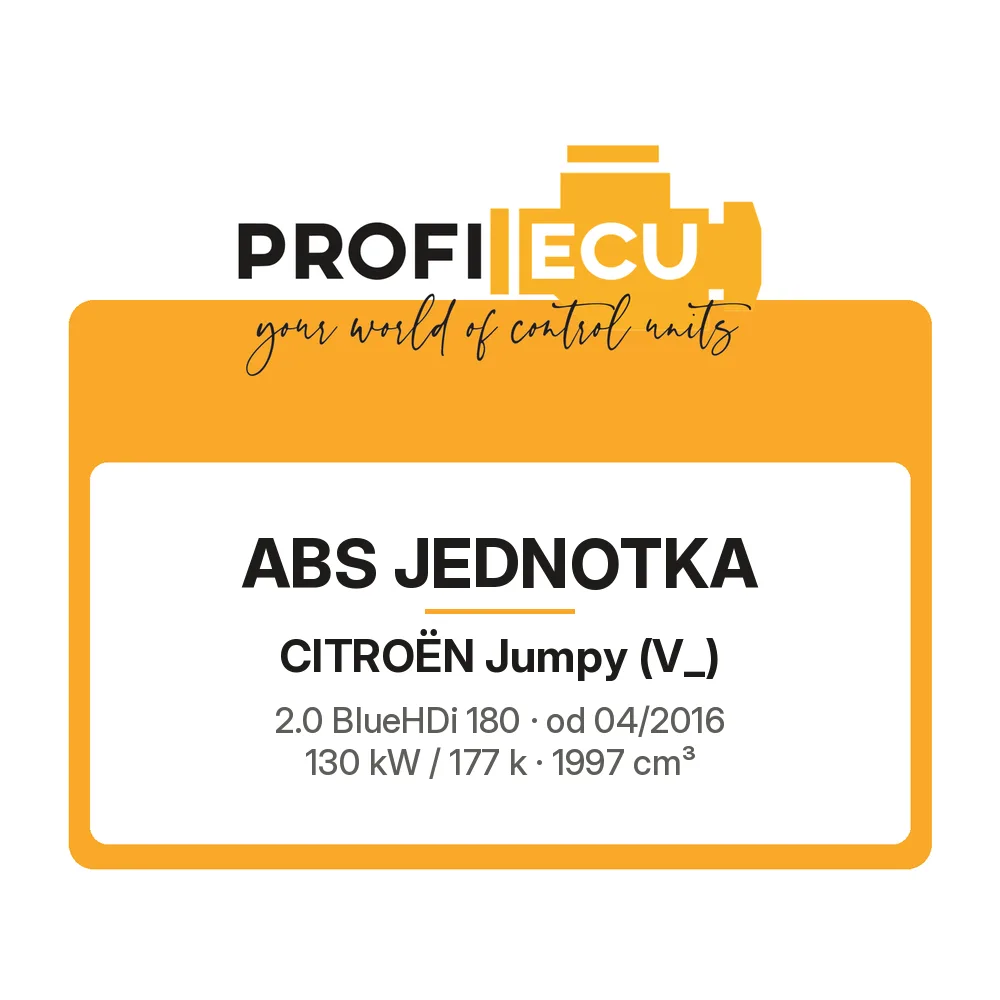 Etiketa ProfiECU: ABS jednotka pro Citroën Jumpy 2.0 BlueHDi 180 130 kW