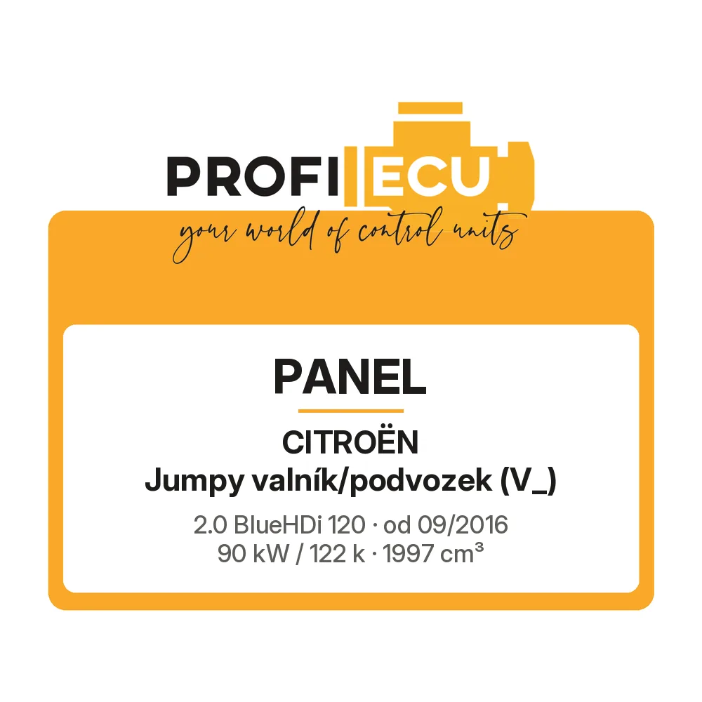 Etiketa ProfiECU: Panel pro Citroën Jumpy valník/podvozek 2.0 BlueHDi 120 90 kW