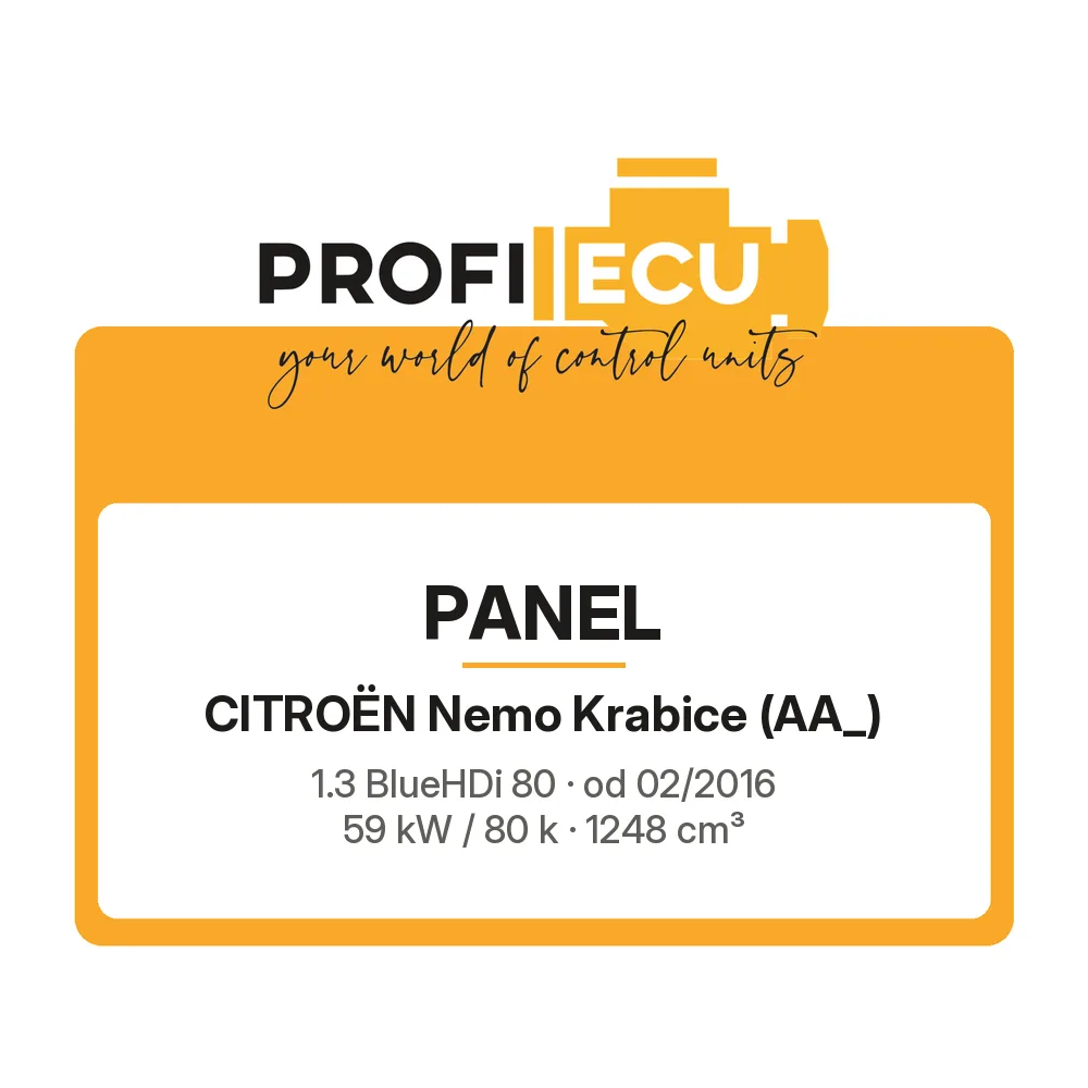 Etiketa ProfiECU: Panel pro Citroën Nemo Krabice 1.3 BlueHDi 80 59 kW