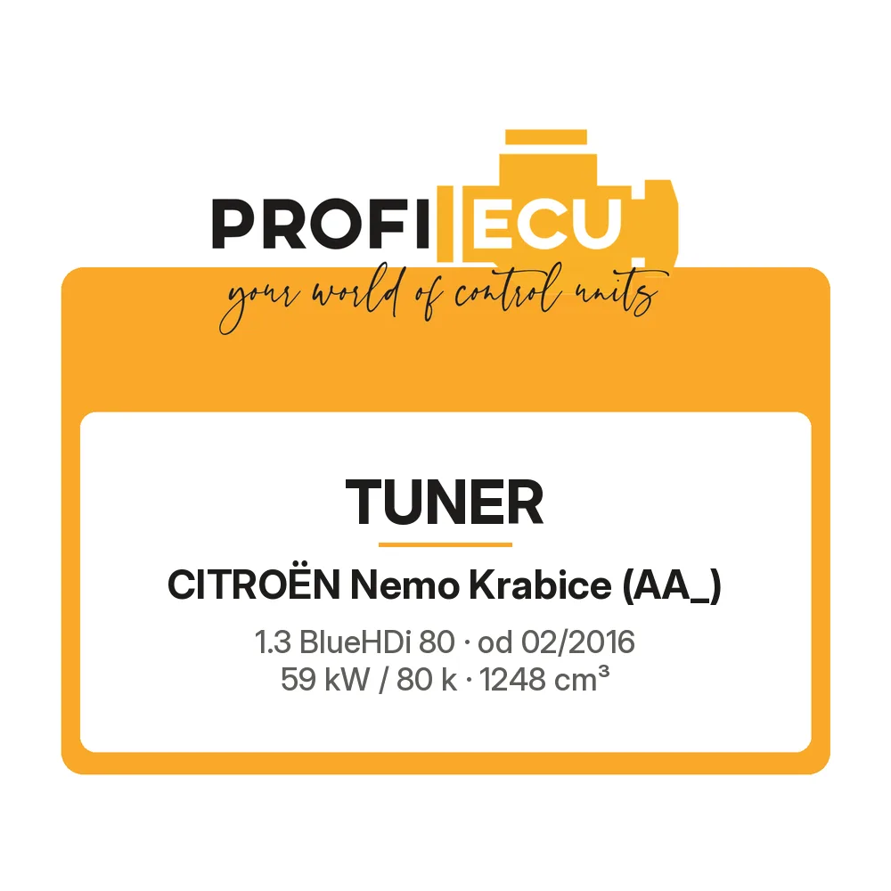 Etiketa ProfiECU: Tuner pro Citroën Nemo Krabice 1.3 BlueHDi 80 59 kW