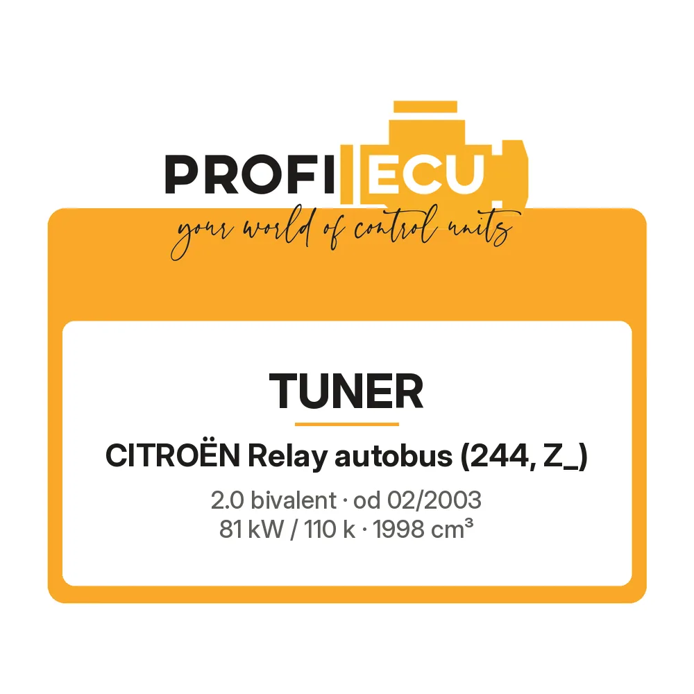 Etiketa ProfiECU: Tuner pro Citroën Relay autobus 2.0 bivalent 81 kW