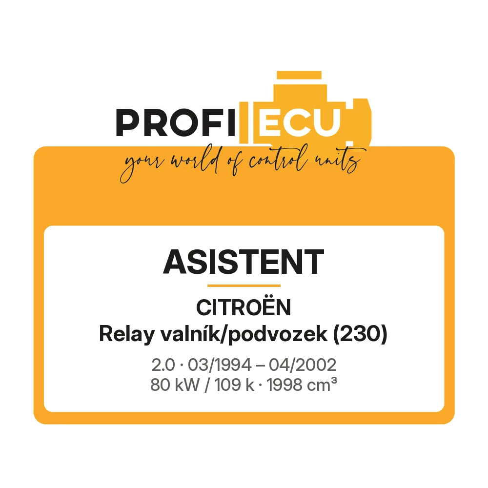 Etiketa ProfiECU: ASISTENT pro Citroën Relay valník/podvozek 2.0 80 kW