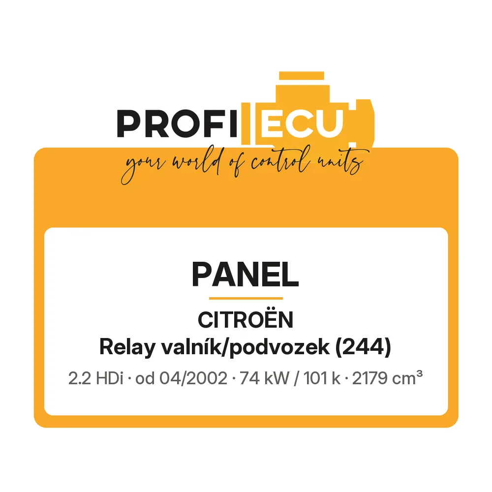 Etiketa ProfiECU: Panel pro Citroën Relay valník/podvozek 2.2 HDi 74 kW