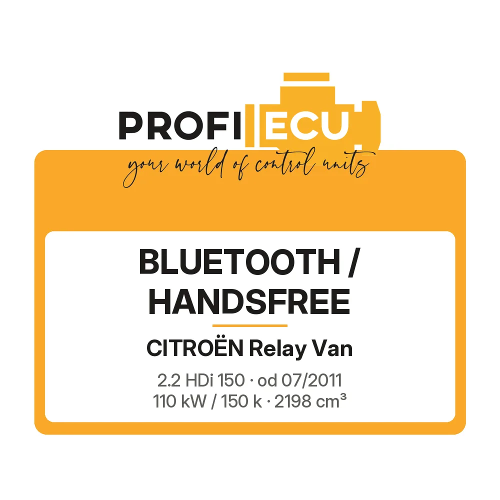 Etiketa ProfiECU: Bluetooth / Handsfree pro Citroën Relay Van 2.2 HDi 150 110 kW