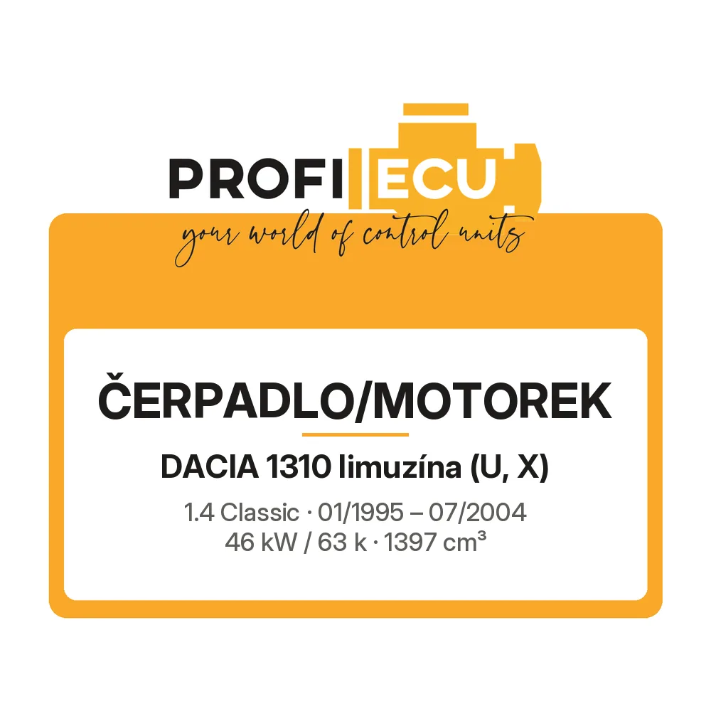 Etiketa ProfiECU: Čerpadlo/Motorek pro Dacia 1310 limuzína 1.4 Classic 46 kW