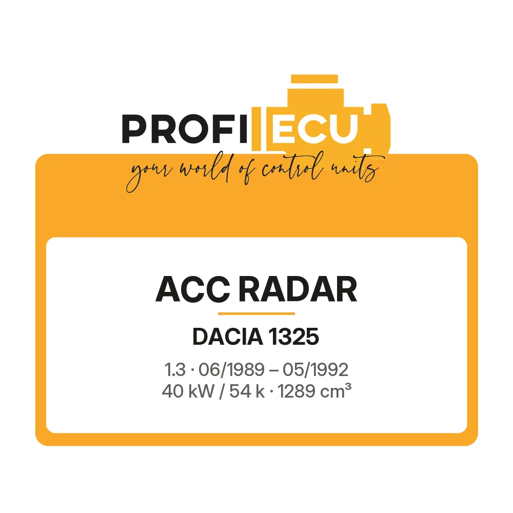Etiketa ProfiECU: ACC Radar pro Dacia 1325 1.3 40 kW
