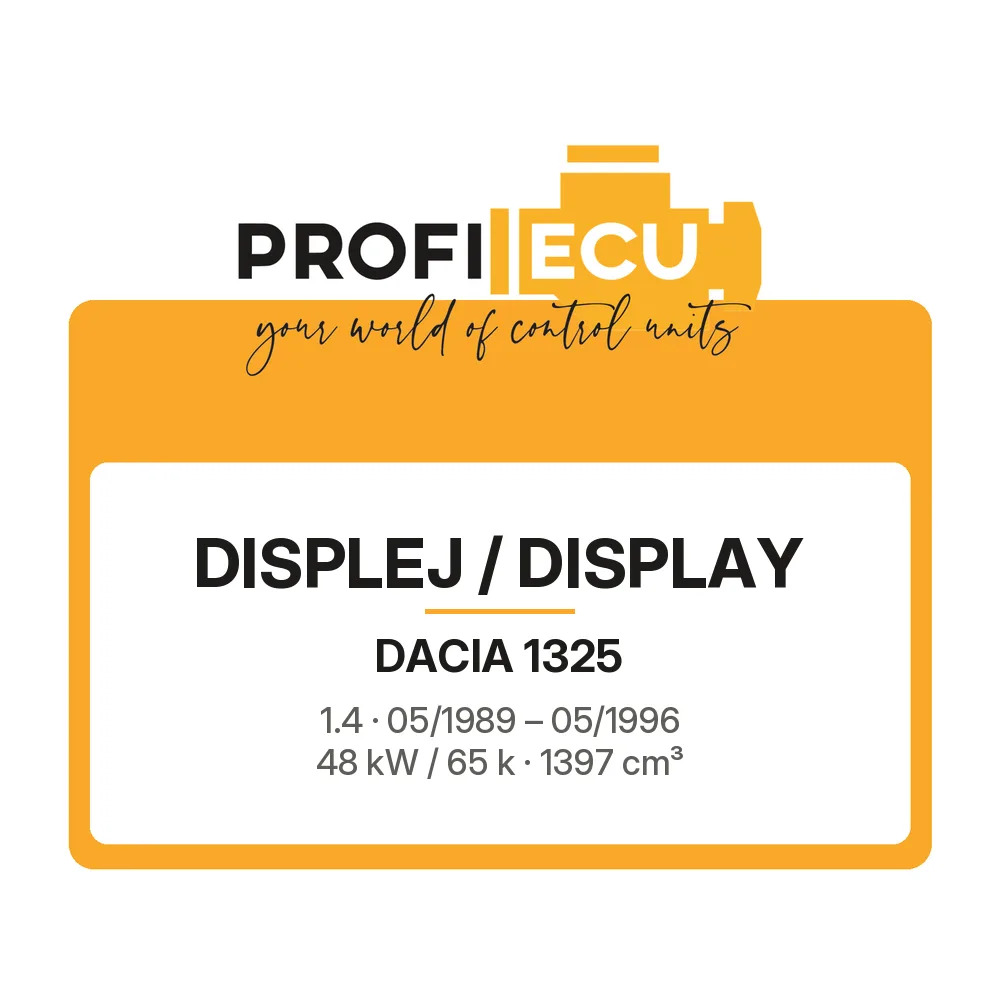 Etiketa ProfiECU: Displej / Display pro Dacia 1325 1.4 48 kW
