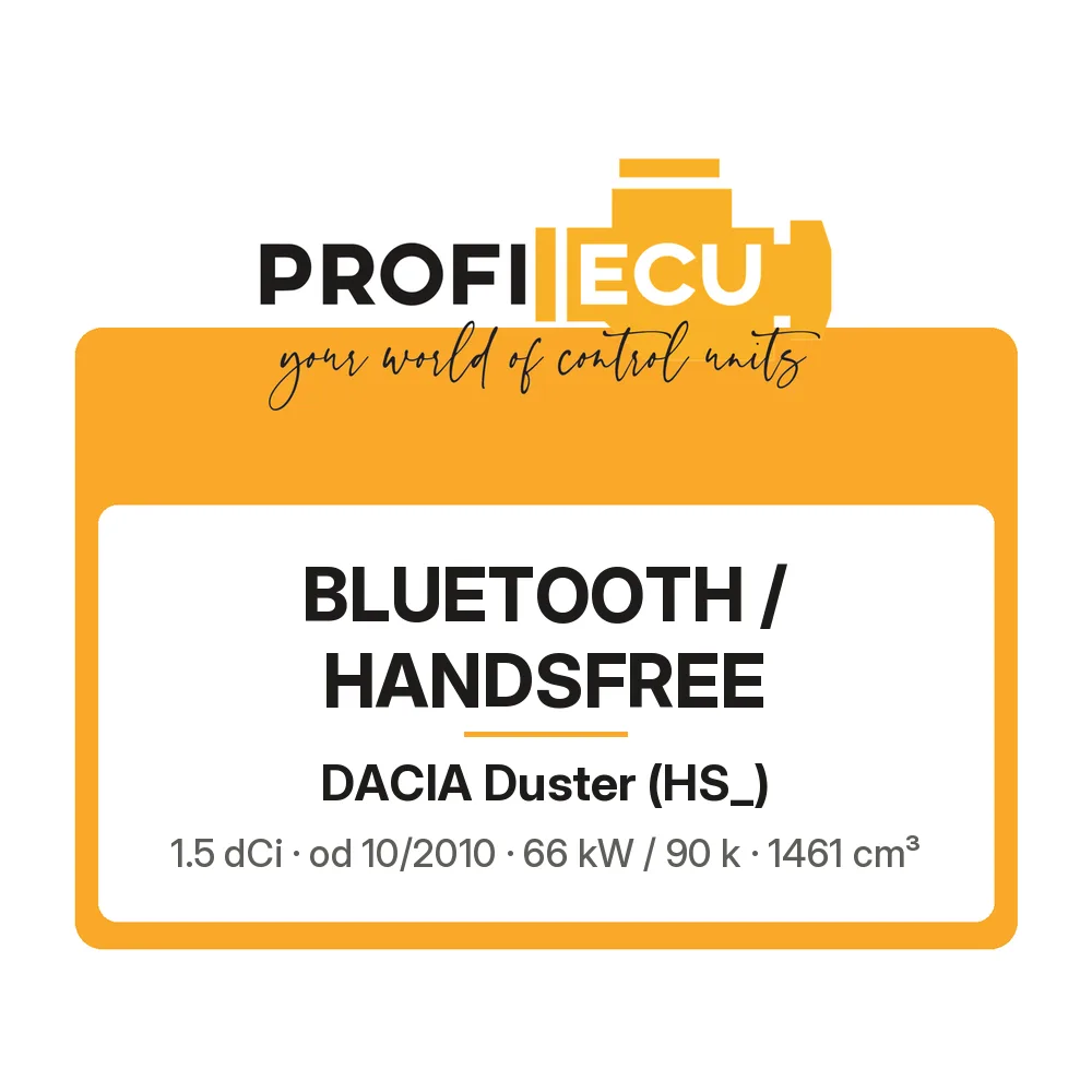 Etiketa ProfiECU: Bluetooth / Handsfree pro Dacia Duster 1.5 dCi 66 kW