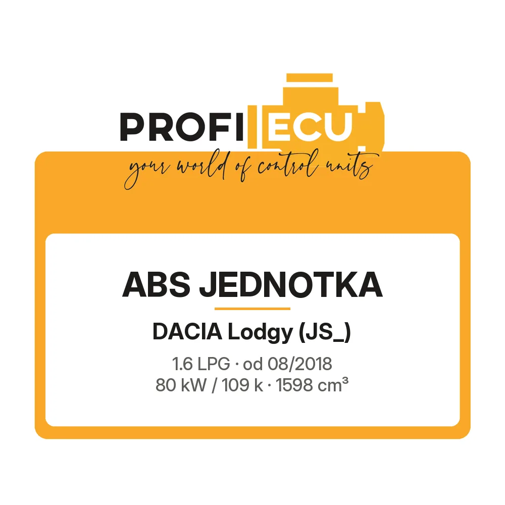 Etiketa ProfiECU: ABS jednotka pro Dacia Lodgy 1.6 LPG 80 kW