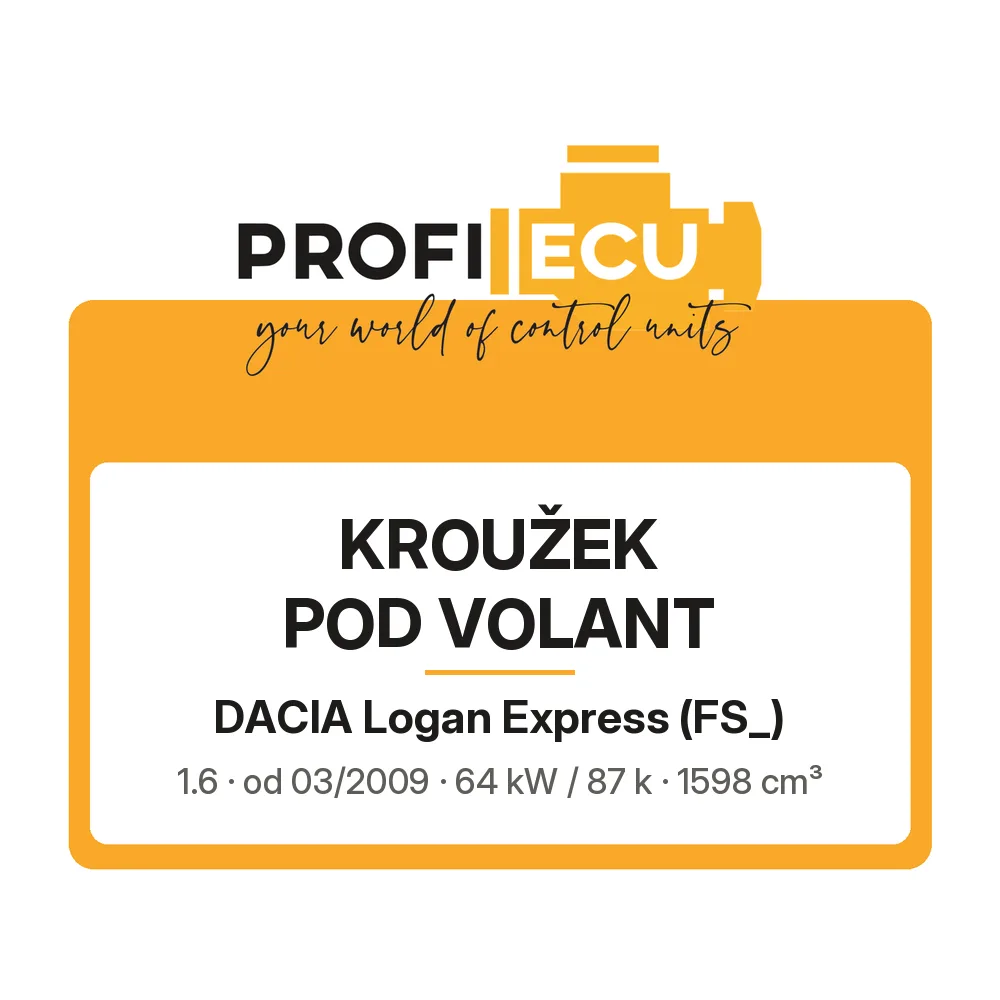 Etiketa ProfiECU: Kroužek pod volant pro Dacia Logan Express 1.6 64 kW