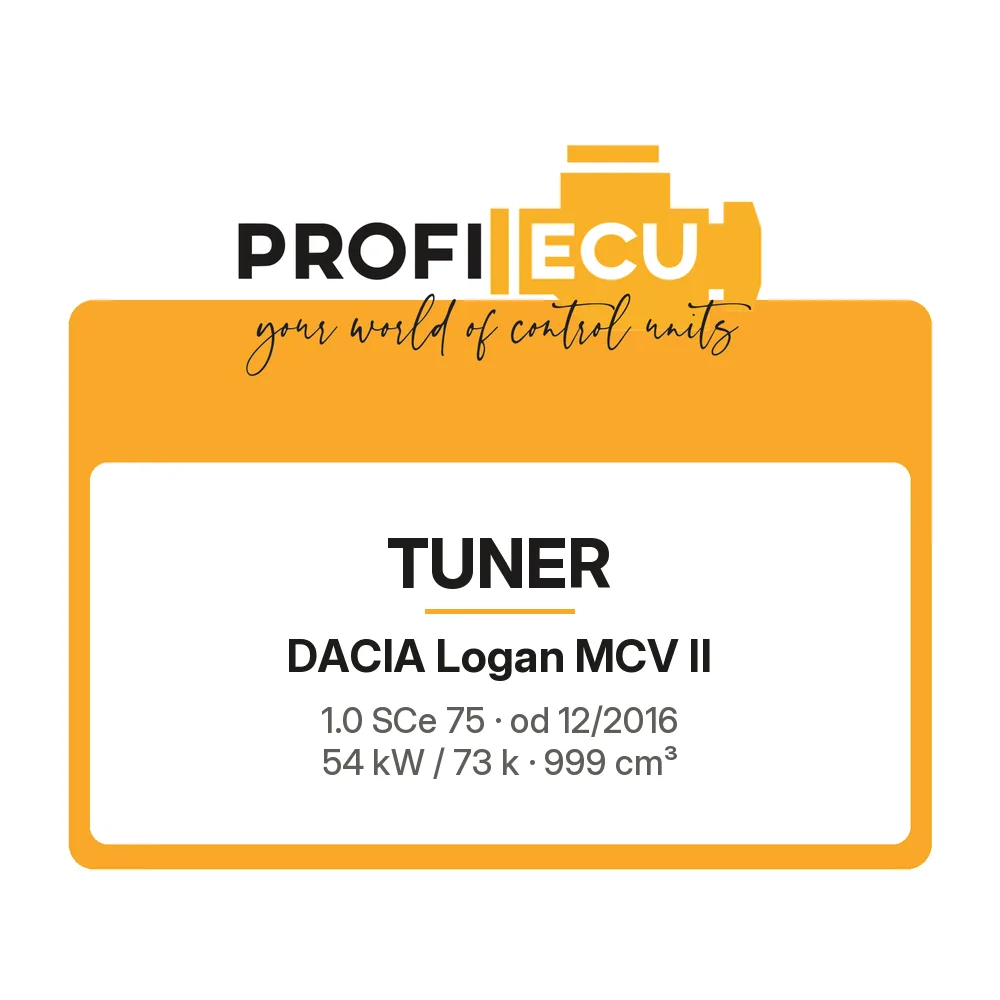 Etiketa ProfiECU: Tuner pro Dacia Logan MCV II 1.0 SCe 75 54 kW
