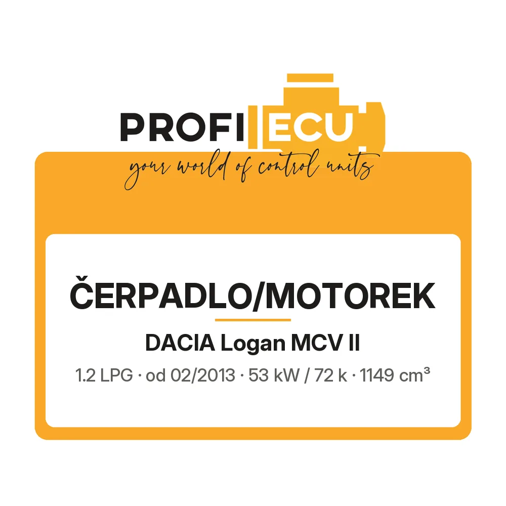 Etiketa ProfiECU: Čerpadlo/Motorek pro Dacia Logan MCV II 1.2 LPG 53 kW