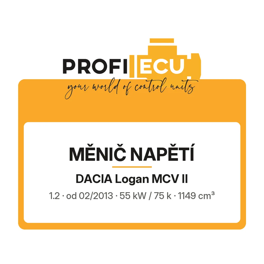 Etiketa ProfiECU: Měnič napětí pro Dacia Logan MCV II 1.2 55 kW
