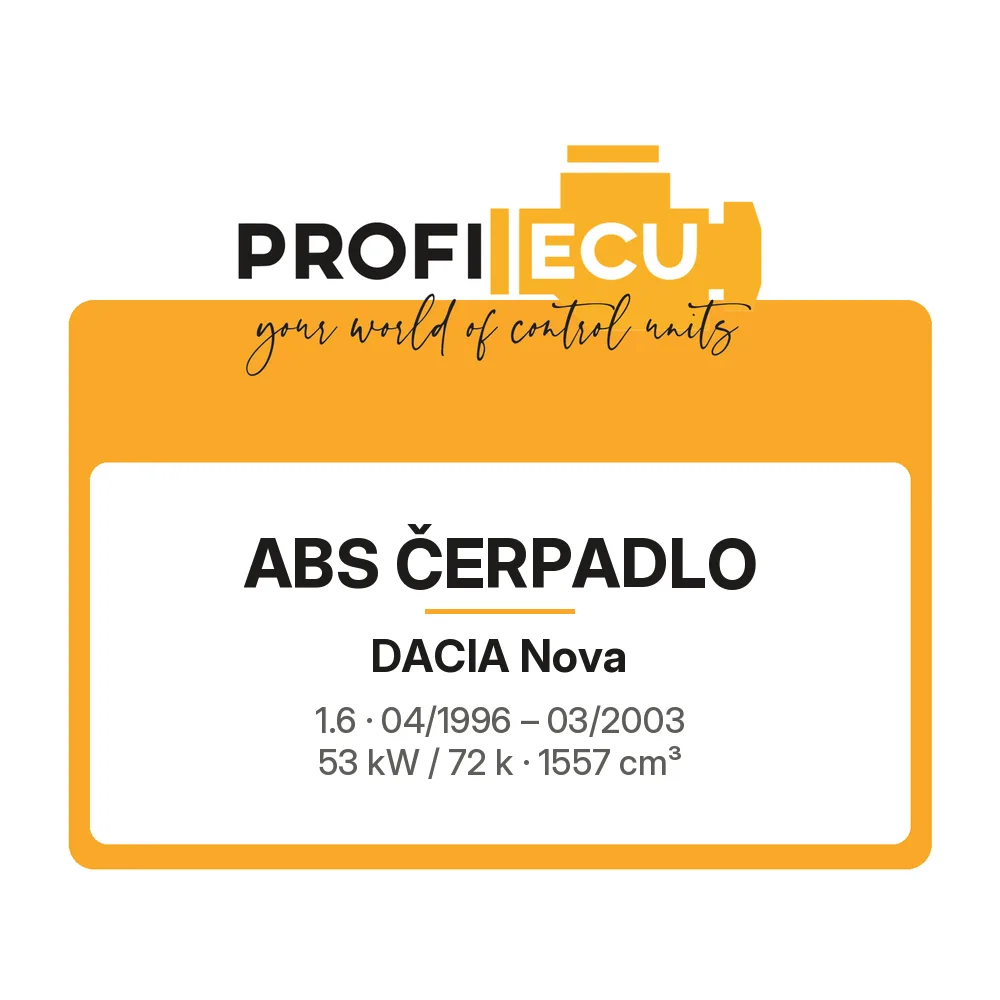 Etiketa ProfiECU: ABS čerpadlo pro Dacia Nova 1.6 53 kW