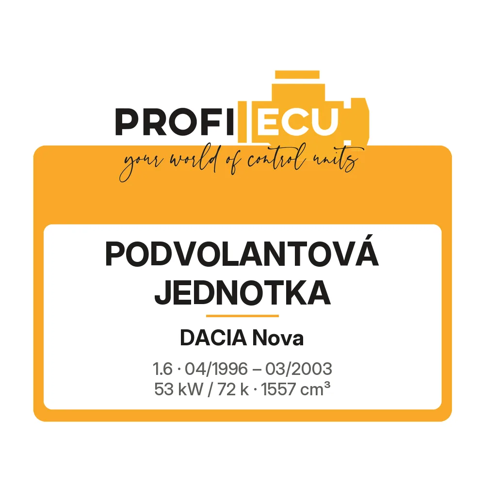 Etiketa ProfiECU: Podvolantová jednotka pro Dacia Nova 1.6 53 kW
